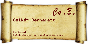 Csikár Bernadett névjegykártya
