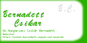 bernadett csikar business card